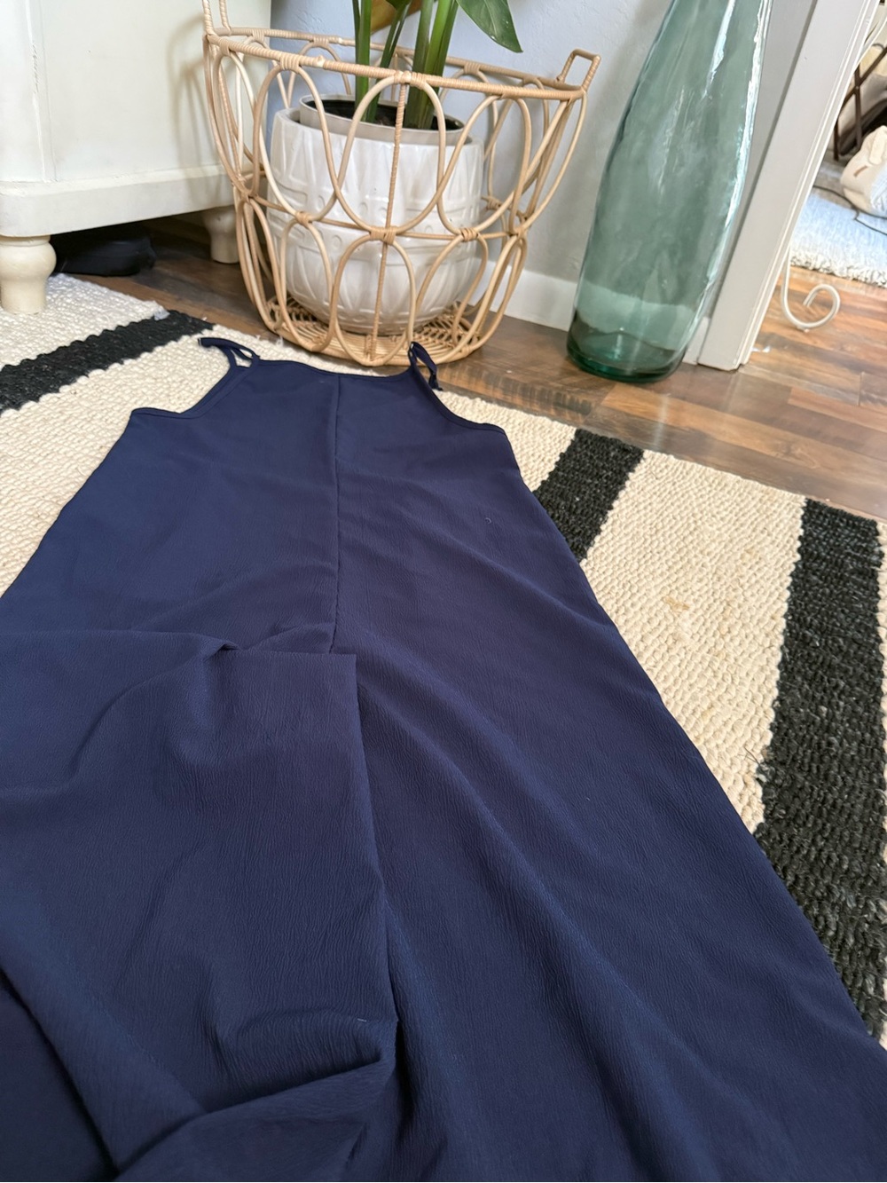 Navy Wide-Leg Jumpsuit